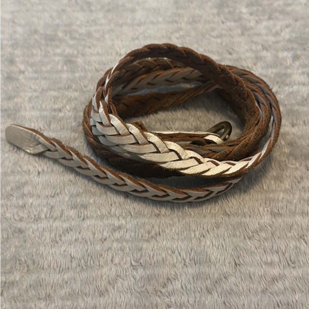 Lucky brand white braided belt